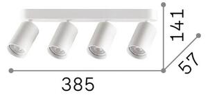 IDEAL LUX Faretto da soffitto Dynamite Round, bianco, 38 cm, a 4 luci, Bianco / Opale, Soggiorno / Sala da pranzo, Metallo, Moderno, Downlight