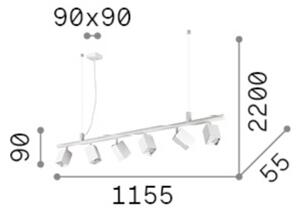 IDEAL LUX Lampada a sospensione Dynamite, Nero, Soggiorno / Sala da pranzo, Metallo, Moderno, Lampada a sospensione