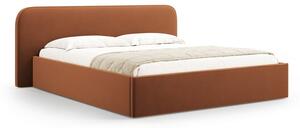 Letto matrimoniale imbottito color terracotta con contenitore e rete inclusi 160x200 cm Elizabeth – Micadoni