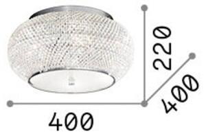 IDEAL LUX Plafoniera soffitto Pasha, dimmerabile, Cromo / Argento, Soggiorno / Sala da pranzo, Metallo, Plafoniera