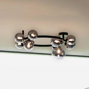 IDEAL LUX Plafoniera soffitto Perlage, Nero, Soggiorno / Sala da pranzo, Metallo, Plafoniera