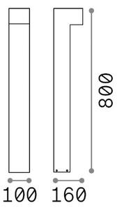 IDEAL LUX Lampione a LED Sirio, nero, altezza 80 cm, metallo Sirio, Nero, Alluminio, Moderno