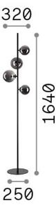 IDEAL LUX Lampada da terra Perlage, Ottone / Oro, Soggiorno / Sala da pranzo, Metallo, Lampada da terra