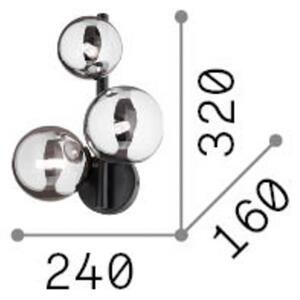 IDEAL LUX Applique da parete Perlage, Ottone / Oro, Soggiorno / Sala da pranzo, Metallo, Applique