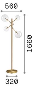 IDEAL LUX Lampada da terra Equinoxe, Cromo / Argento, Soggiorno / Sala da pranzo, Metallo, Lampada da terra
