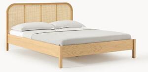 Letto in legno con testiera in vimini Jones