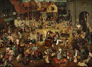 Pieter the Elder Bruegel - Stampa artistica Fight between Carnival and Lent 1559, (40 x 30 cm)