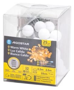 Aigostar-LED Catena luminosa LED da esterno 25xLED/3xAA/8 modalità 2,8 m IP44 bianco caldo