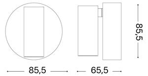 Ideal Lux - ELF, faretto da parete dimmerabile a LED, 3W, 230V, CRI95, nero