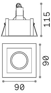 Ideal Lux - Faretto da incasso FUNKY 1xGU10/50W/230V 9x9 cm ottone