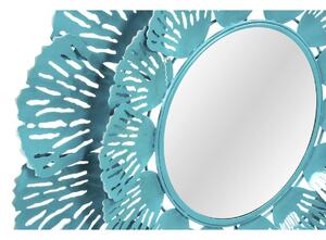 Specchio da parete DKD Home Decor Azzurro Metallo Corallo Bianco 2 Unità (60 x 7 x 60 cm)