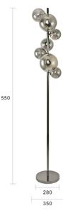 Brilagi - Lampada da terra LED MILLA 7xG9/3W/230V nero cromato/vetro fumé
