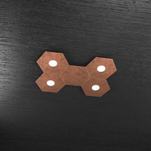 Hexagon applique-plafoniera 4 luci + 1 decorativo foglia rame 1142-
