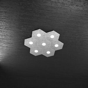 Hexagon applique-plafoniera 7 luci foglia argento 1142-7l-fa