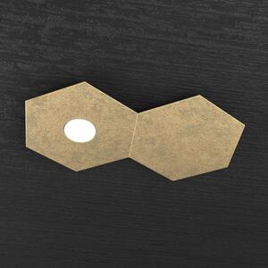 Hexagon applique-plafoniera 1 luce + 1 decorativo foglia oro 1142-1