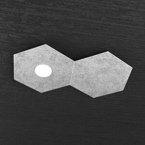 Hexagon applique-plafoniera 1 luce + 1 decorativo foglia argento 11