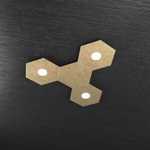 Hexagon applique-plafoniera 3 luci + 1 decorativo foglia oro 1142-3