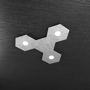 Hexagon applique-plafoniera 3 luci + 1 decorativo foglia argento 11