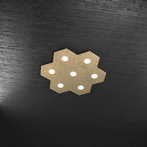 Hexagon applique-plafoniera 7 luci foglia oro 1142-7l-fo