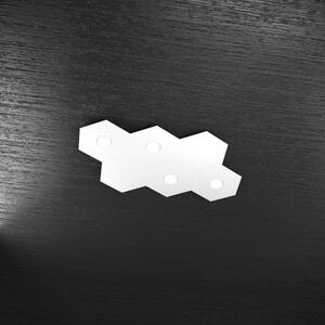 Hexagon applique-plafoniera 4 luci + 2 decorativo bianco 1142-4l2d-bi