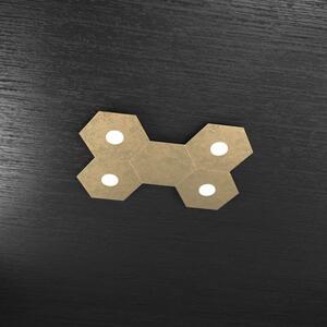 Hexagon applique-plafoniera 4 luci + 1 decorativo foglia oro 1142-4