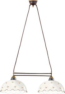 Kolarz 731.82.161 - Lampadario a sospensione con cavo NONNA 2xE27/75W/230V, motivo floreale, finitura oro rosa