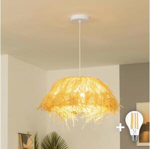 Brilagi - Lampadario LED sospeso con cavo CERIA BOHO 1xE27/40W/230V diam. 40 cm in rafia