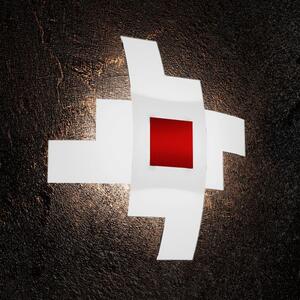Tetris color applique-plafoniera d.55 cm. 4 luci rosso 1121-55-ro