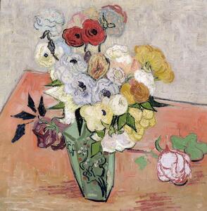 Riproduzione Japanese Vase with Roses and Anemones 1890, Vincent van Gogh