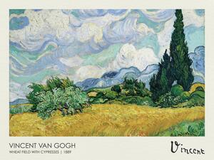 Riproduzione Wheatfield with Cypresses 1889, Vincent van Gogh