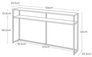 Tavolo consolle bianco/in marrone chiaro con effetto frassino 20,5x126 cm Tower - YAMAZAKI