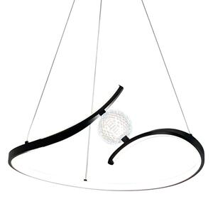 Lampadario LED a sospensione con filo PERLA LED/34W/230V nero