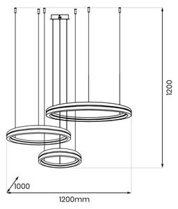Lampadario LED a sospensione con filo GRAVITY LED/108W/230V nero