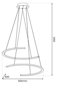 Lampadario LED a sospensione con filo DOUBLEMOON LED/30W/230V nero