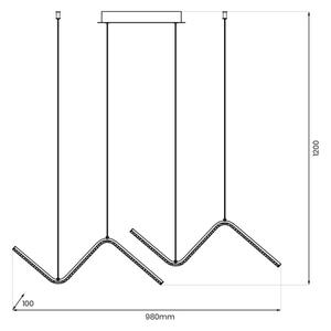 Lampadario LED a sospensione con filo VERTE 2xLED/11W/230V nero