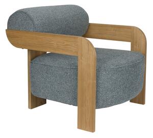 Poltrona blu polveroso con rivestimento in bouclé Oolong – Zuiver