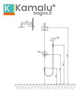 Set doccia a parete acciaio inox satinato con soffione, doccetta e miscelatore | KAM-ARTE INOX - KAMALU