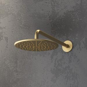 Set doccia a parete finitura oro spazzolato soffione, doccetta, miscelatore | KAM-ARTE ORO - KAMALU