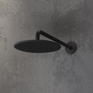 Set doccia nero opaco a parete con soffione, doccetta e presa acqua | KAM-ARTE NERO - KAMALU