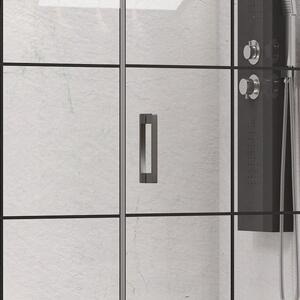 Porta doccia 151-154 cm telaio nero opaco vetro serigrafato | KAM-P5000 - KAMALU