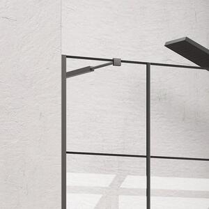 Porta doccia 101-104 cm telaio nero opaco vetro serigrafato | KAM-P5000 - KAMALU