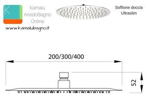 Soffione per doccia tondo in acciao diametro 40cm ultraslim | SD40T - KAMALU