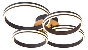 Plafoniera in legno con LED dimmerabile a 3 livelli 4 luci - Navara