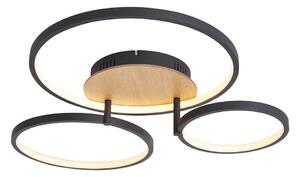 Plafoniera moderna in legno con LED dimmerabile a 3 livelli 3 luci - Rondas