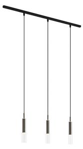 Sistema di illuminazione a binario moderno nero con 3 lampade a sospensione bronzo scuro 1-Fase - Slimline Loyce