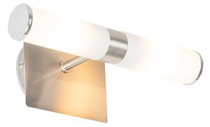 Lampada da parete moderna per bagno in acciaio IP44 2 luci - Bath
