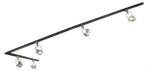 Sistema di illuminazione a binario moderno con 5 faretti in acciaio monofase - Iconic Suplux