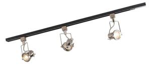 Sistema di illuminazione a binario moderno con 3 faretti in acciaio monofase - Iconic Suplux