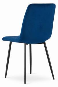 Set di 4 sedie in velluto blu LAVA