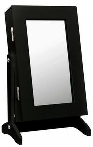 Piccolo portagioie nero con specchio 21 x 15 x 35 cm